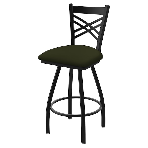 36" Swivel Bar Stool, Black Wrinkle, Canter Pine Seat